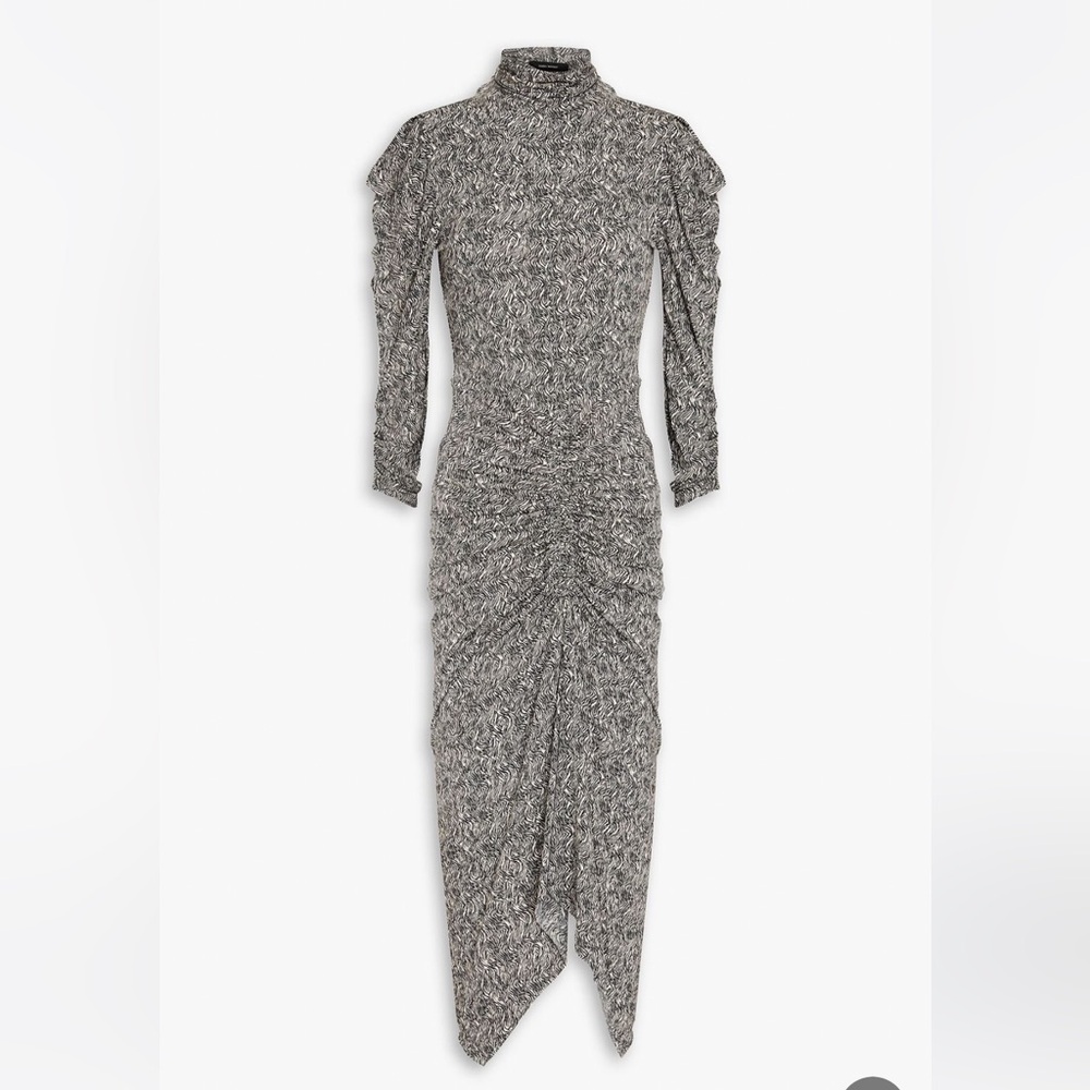 ISABEL MARANT
Asymmetric ruched printed jersey dress